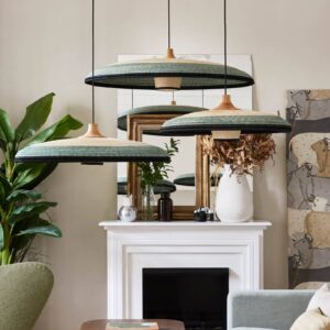 Svítidlo Forestier modrá/béžová ratan/abacá