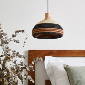 Svítidlo Forestier hnědá/černá/béžová ratan/abacá