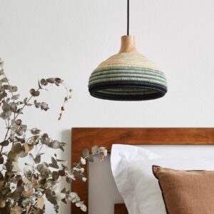 Svítidlo Forestier modrá/béžová ratan/abacá