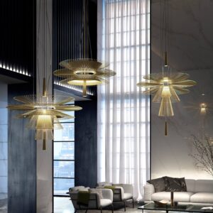 Svítidlo Forestier šampaňská kov/textil