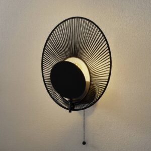 Svítidlo Forestier černé kov/bavlna