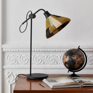 Svítidlo Forestier zelená/černá abaka/rafie/kov