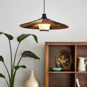 Svítidlo Forestier hnědá/zelená/černá ratan/abacá