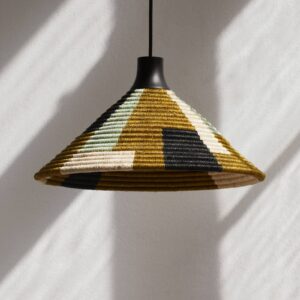 Svítidlo Forestier zelená/černá/béžová ratan/abacá