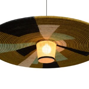 Svítidlo Forestier zelená/černá/béžová ratan/abacá