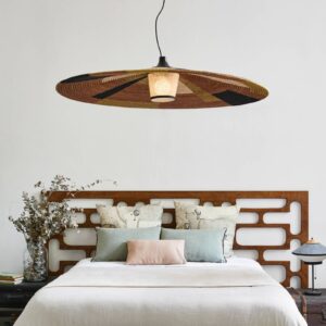 Svítidlo Forestier hnědá/zelená/černá ratan/abacá