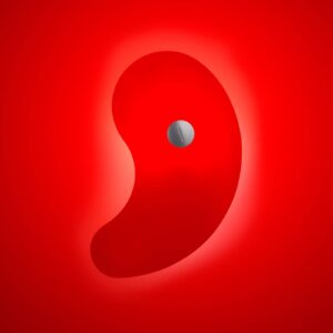 Svítidlo Foscarini červená sklo serigrafie/lakovaný kov