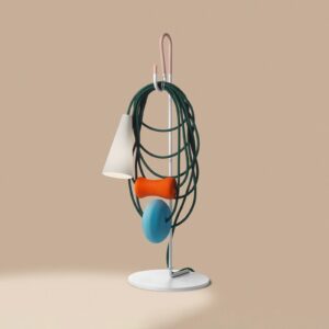 Svítidlo Foscarini bílá/tmavě zelená/oranžová/světle modrá porcelán/foukané sklo/lakovaný kov/textil