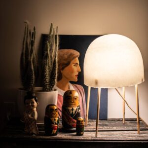 Svítidlo Foscarini bílá/dřevo přírodní papír Washi/jasanové dřevo