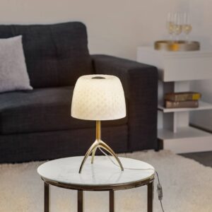 Svítidlo Foscarini šampaňská/bílá ručně foukané sklo/hliník