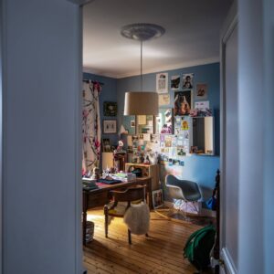 Svítidlo Foscarini šedá/dřevo světlé javorové dřevo bělené/kompozitní materiál ze skleněných vláken/plast/hliník