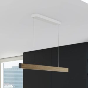 Svítidlo GRIMMEISEN dub voskovaný/černá eloxovaná dýha z pravého dřeva/kov/ocelový plech/hliník eloxovaný