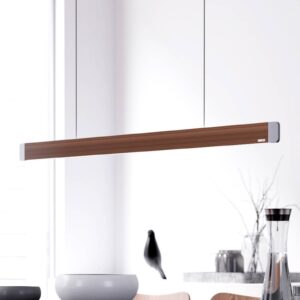 Svítidlo GRIMMEISEN ořech voskovaný/stříbrná eloxovaná dýha z pravého dřeva/kov/ocelový plech/hliník eloxovaný