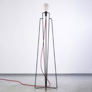 Svítidlo GRUPA černá/opálová/červená ocel/sklo