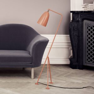 Svítidlo GUBI vintage červená ocel s práškovým lakem/mosaz