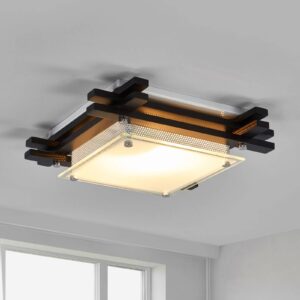 Svítidlo Globo bílá/šedá/černý sklo/dřevo/kov