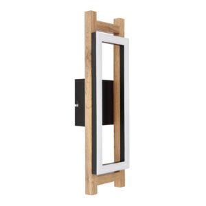 Svítidlo Globo černá/světlé dřevo/opál kov/MDF dřevěná dýha/plast