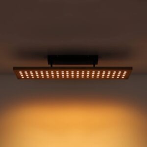 Svítidlo Globo černá matná/světle hnědá kov/dřevo