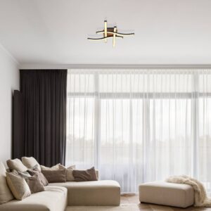 Svítidlo Globo černá/tmavé dřevo železo/akryl