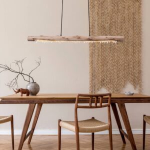 Svítidlo Globo dřevo světlé/černá matná/čirá dřevo/kov/akryl