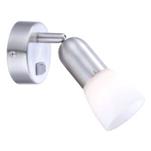 Svítidlo Globo matný nikl/bílá železo/sklo