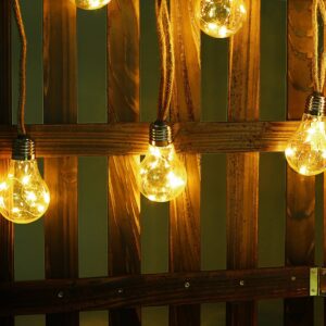 Svítidlo Globo hnědá/jantarová plast/konopné lano