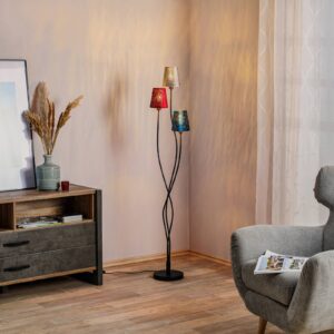 Svítidlo Globo černá/červená/modrá/šedá kov/samet