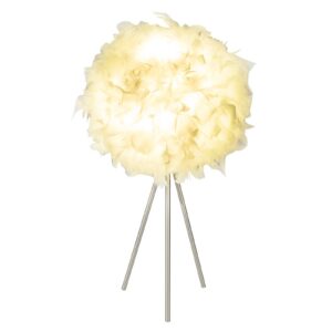 Svítidlo Globo bílá/niklová matná kov/textil/peří