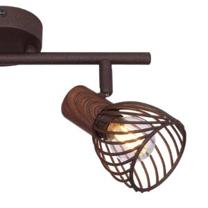 Svítidlo Globo rezavě hnědá/dřevo tmavé kov