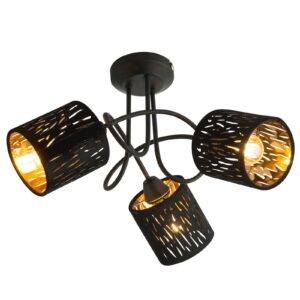 Svítidlo Globo černá/zlatá kov/samet