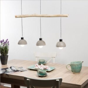 Svítidlo Globo šedá kov/beton/dřevo