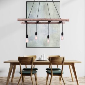 Svítidlo Globo světlé dřevo/černá dřevo/kov