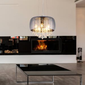 Svítidlo Globo chrom/kouřová/čirá kov/sklo