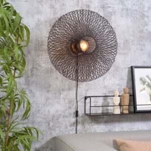 Svítidlo Good & Mojo černá bambus/železo/textil