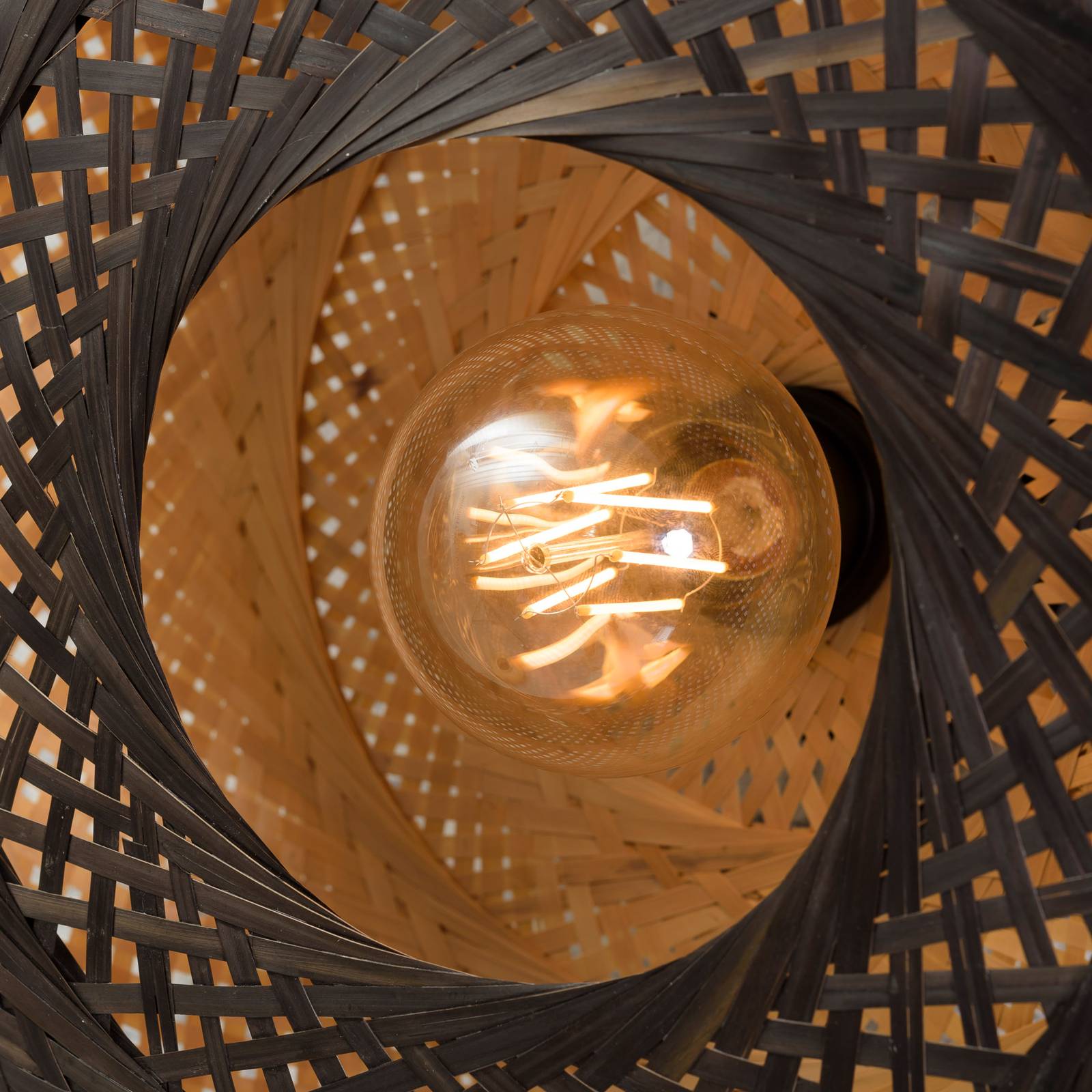 Good & Mojo GOOD MOJO Palawan nástěnné světlo černá Ø40cm, Obývací pokoj / jídelna, bambus, železo, textil, E27, 60W - Image 5