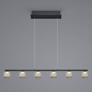 Svítidlo HELL černá železo/kouřové sklo