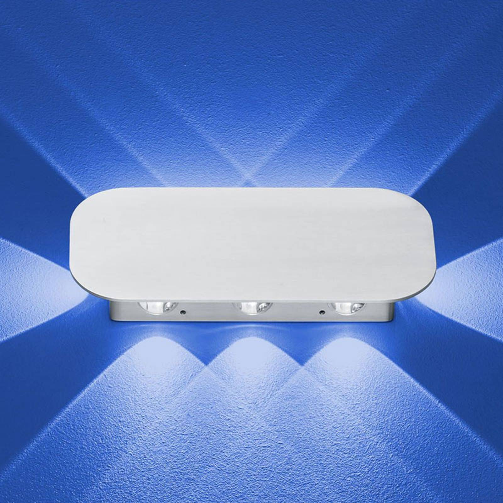 HELL Nástěnné světlo Prince, 8 zdrojů, hliník eloxovaný, Obývací pokoj / jídelna, hliník, 1W, L: 25 cm, K: 12cm - Image 3