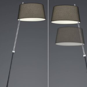 Svítidlo HELL černá/chrom/šedá železo/nerezová ocel/textil