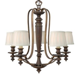 Svítidlo HINKLEY bronz/skořápkově bílá kov/sklo/textil