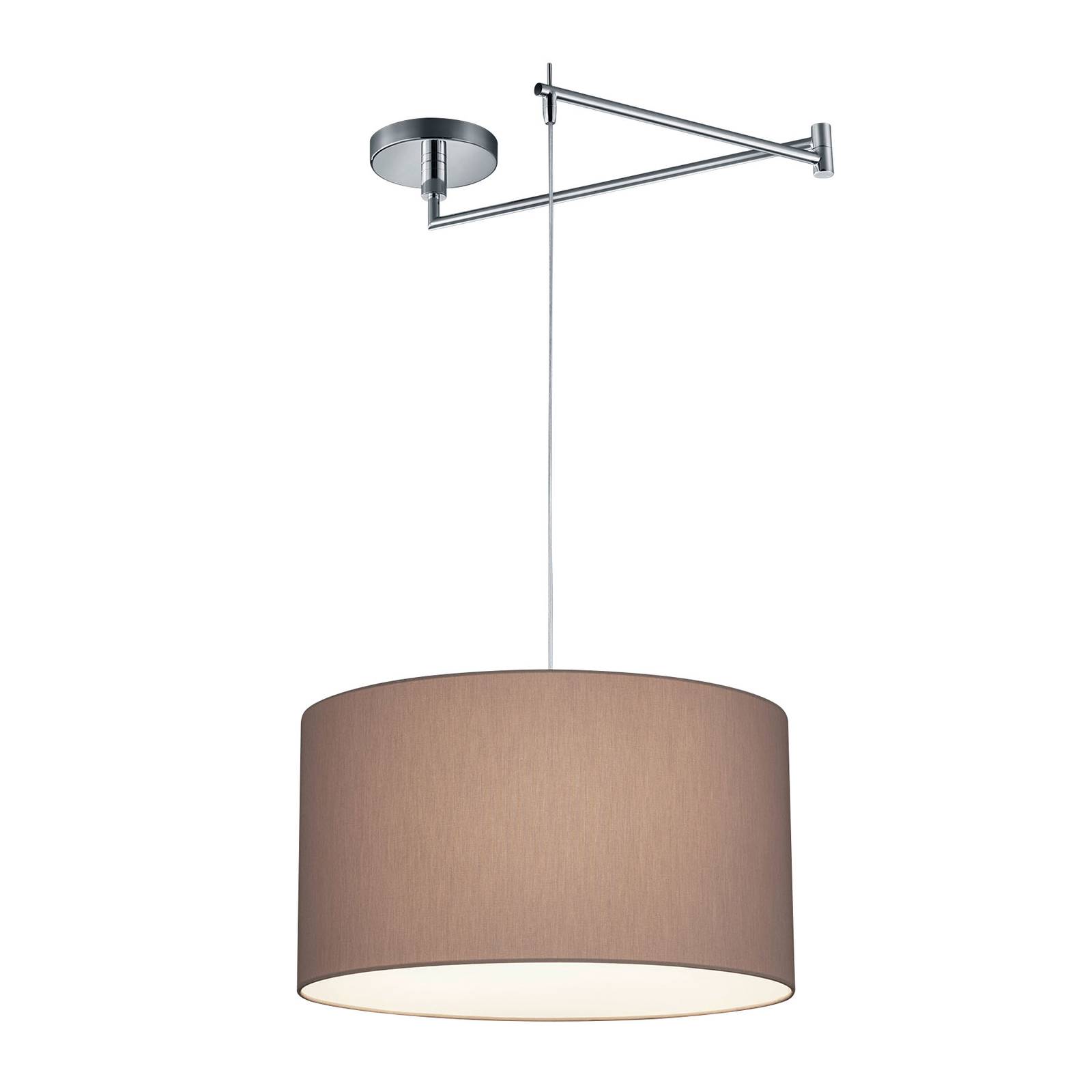 Helestra Certo závěsné světlo válec 1 zdroj mokka, Obývací pokoj / jídelna, chintz, kov, E27, 100W, K: 25cm - Image 3