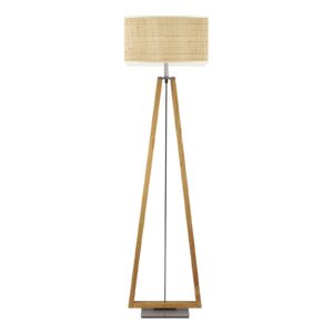 Svítidlo HerzBlut dřevo/textil/nikl