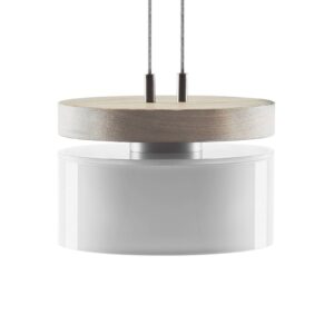 Svítidlo HerzBlut dub se suky bílá/opálově bílá/nikl matný dřevo/sklo/nikl