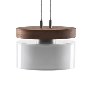 Svítidlo HerzBlut vlašský ořech olejovaný/opálově bílá/nikl matný dřevo/sklo/nikl