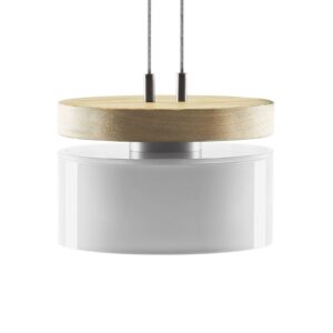 Svítidlo HerzBlut dub se suky přírodní/opálově bílá/nikl matný dřevo/sklo/nikl