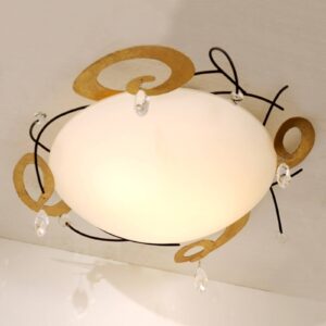 Svítidlo Holländer hnědá/bílá/zlatá/čirá kov/sklo/krystaly