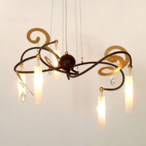 Svítidlo Holländer hnědá/bílá/zlatá/čirá kov/sklo/krystaly