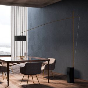 Svítidlo ICONE černá/mosaz satinovaná hliník/tkanina