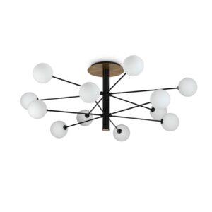 Svítidlo Ideallux černá/mosaz/bílá kov/sklo