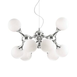 Svítidlo Ideallux bílá satinovaná/chrom sklo/kov