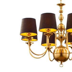 Svítidlo Jupiter mosaz/černý mosaz/látka